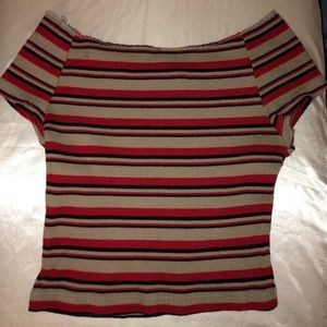 Off the shoulder Brandy Melville crop top.